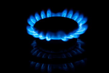 Blue gas flames