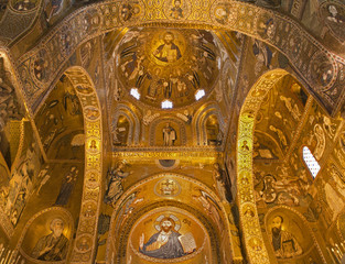 Fototapeta na wymiar Palermo - Mozaika bizantyjska kaplica Palatyn