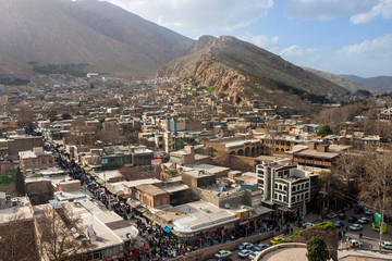 Aerial view of Khorramabad, Iran