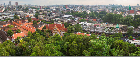 Naklejka premium Aerial view of Bangkok, capital of Thailand