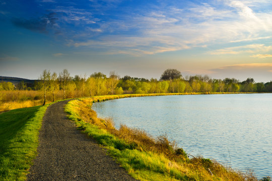 Summer lake evening