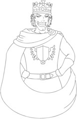 Young King With Crown Coloring Page