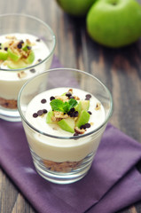 Dessert with yogurt and granola