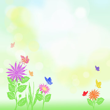 Flower and butterfly background