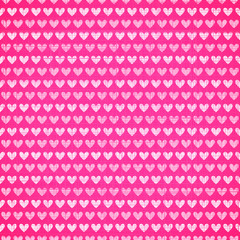 Pink fabric texture with heart seamless pattern.