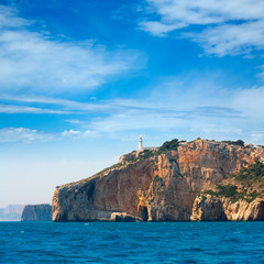 Cabo de la Nao Cape lighthouse in mediterranean sea Alicante