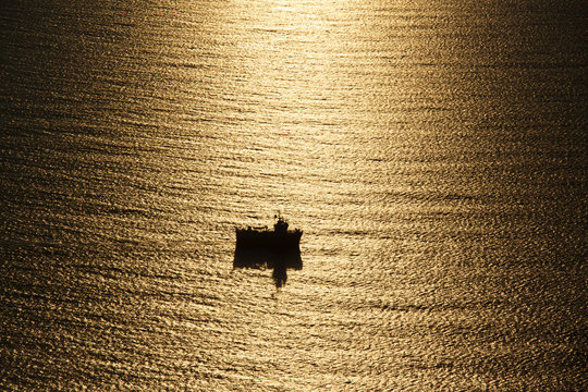 Fishing boat silhouette