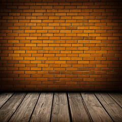 Brick and wood interior