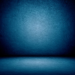 Blue wall and floor interior