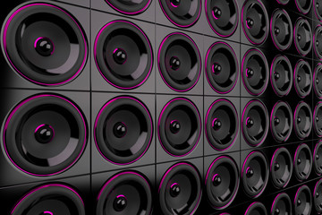 Lautsprecher Wand - Schwarz Pink © styleuneed