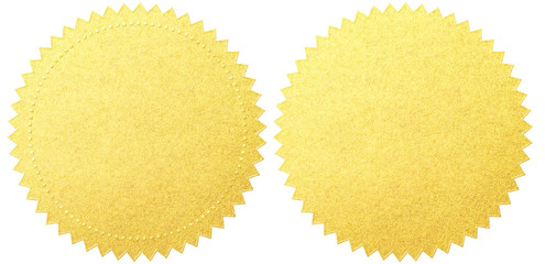 gold seal labels set with clipping path included