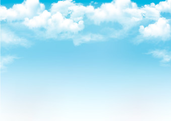 Blue sky with clouds. Vector background - 60814564