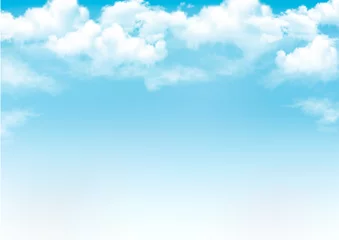 Poster Blue sky with clouds. Vector background © ecco