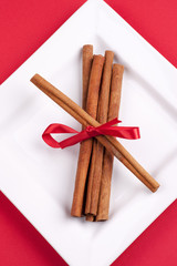 Overview of cinnamon stick bundle.