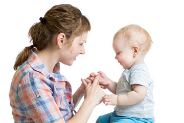 Loving mother having fun with her baby girl