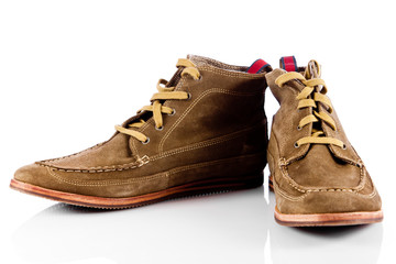 Male shoes over white