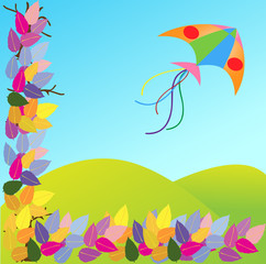 kites in meadow
