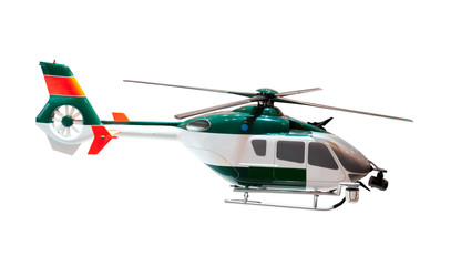 model of a helicopter on white background