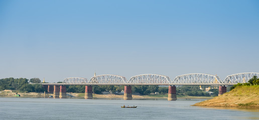 Ava Bridge in Mandalay, Myanmar