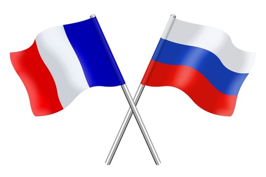 Drapeaux : duo France Russie