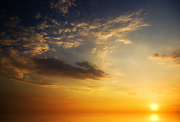 sunset on the sea