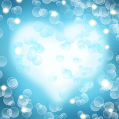 Abstract blue background with heart shape.