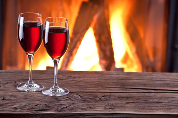 Glasses of wine.