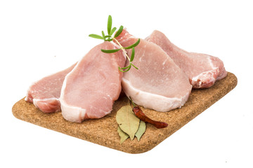 Raw pork steak
