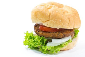 big hamburger isolated on white background