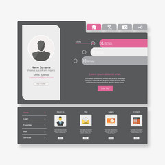 Naklejka premium Flat Clean Website Template