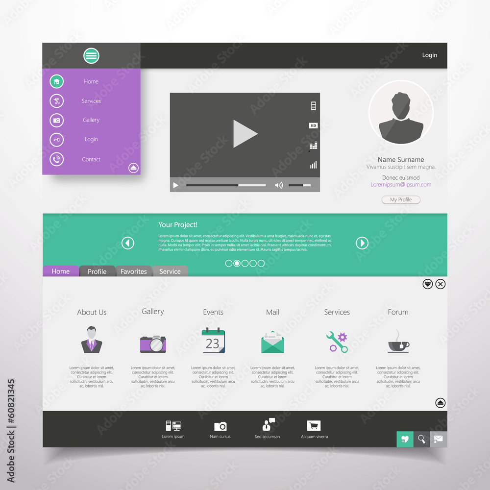 Canvas Prints modern website template design