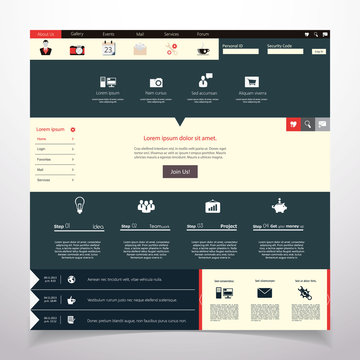 Modern Flat  Website Template Design 