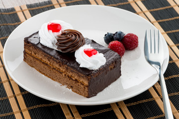 Piece of chocolate cake