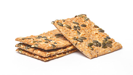 Crackers with cheese and seeds
