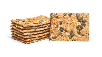 Crackers with cheese and seeds