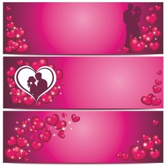 3 Banner zum Valentinstag