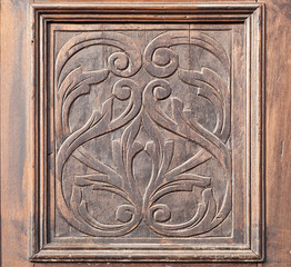 Carved wood detail