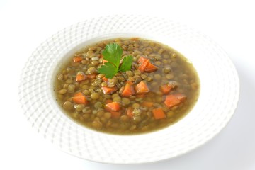 Green lentil soup