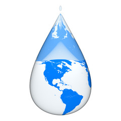 Obraz premium Earth inside water drop