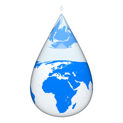 Obraz premium Earth inside water drop