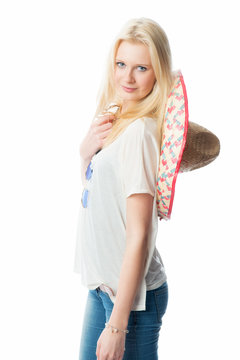 Blondes Mädchen mit Sombrero