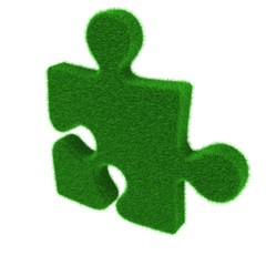 Green grass puzzle piece