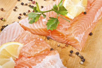 Salmon fillet with rosemary and lemon