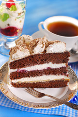 piece of chocolate and cherry torte