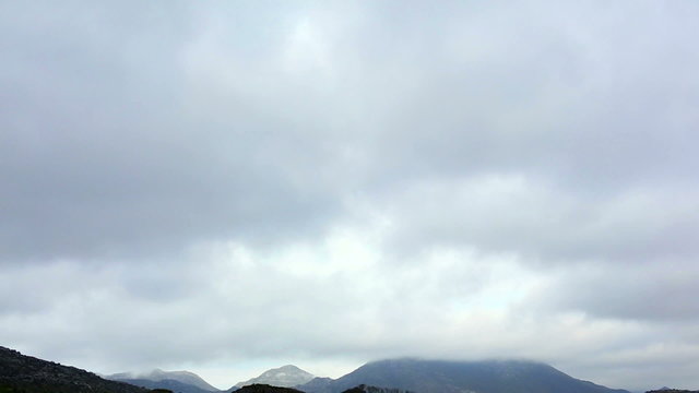 Cloudy sky over mountains