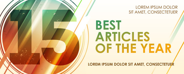 Numeral themed abstract banner. Fifteen