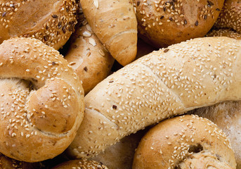 Different Breads and Rolls from Bakery