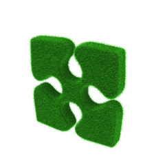 Green grass puzzle piece