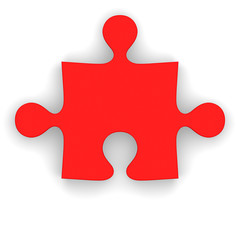 Red puzzle piece