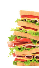 Big sandwich with fresh vegetables.